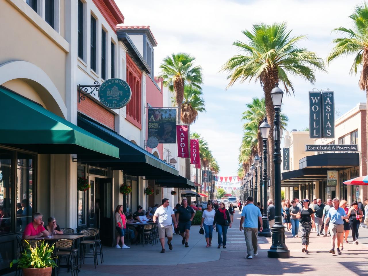 Downtown Escondido weekend street scene on Grand Avenue