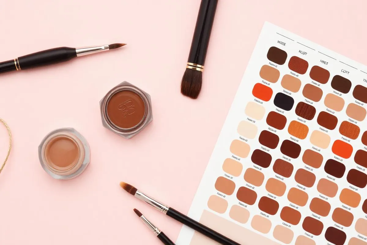 Eyebrow tint shades and hair color swatch chart for matching brows perfectly