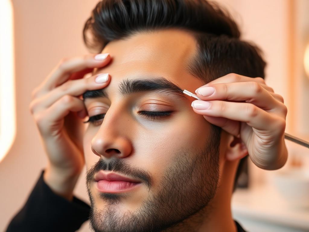 Men's eyebrow threading service by Queen Threading