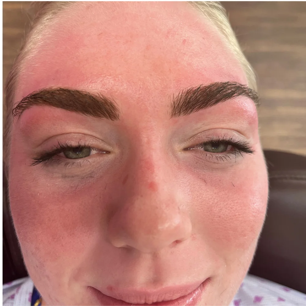 Client 1, before brow tinting at Queen Threading