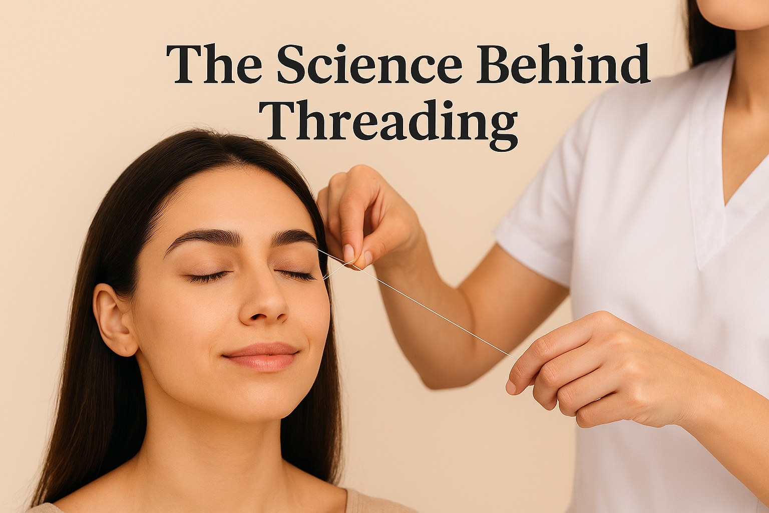 Hero image showing a professional eyebrow threading and tinting service in Escondido, CA, highlighting precise brow shaping and natural beauty